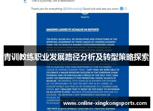 青训教练职业发展路径分析及转型策略探索