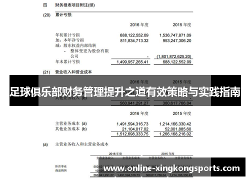 足球俱乐部财务管理提升之道有效策略与实践指南