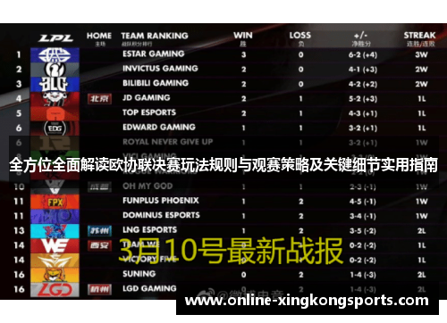 全方位全面解读欧协联决赛玩法规则与观赛策略及关键细节实用指南